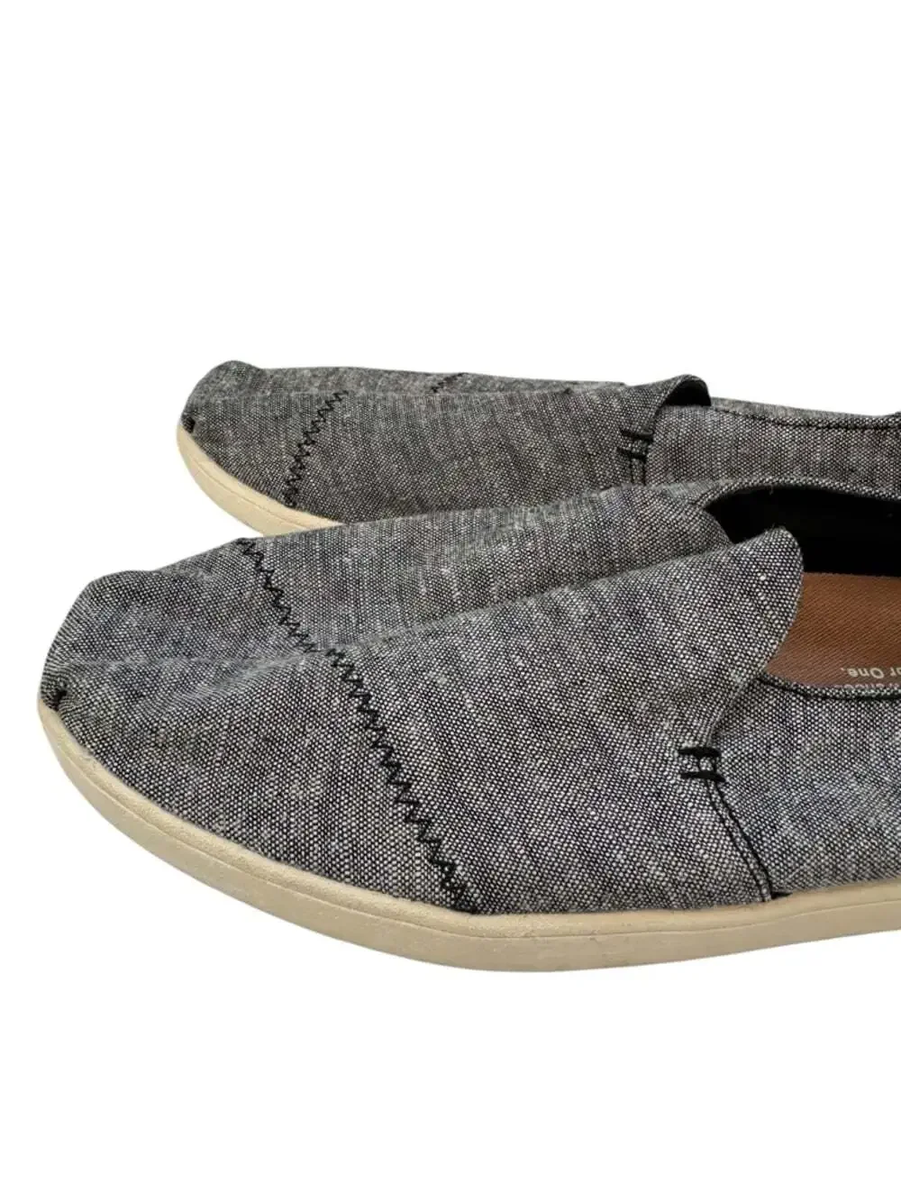 TOMS Deconstructed Alpargata Slip On Shoes Gray Canvas Casual Minimalist Men 7